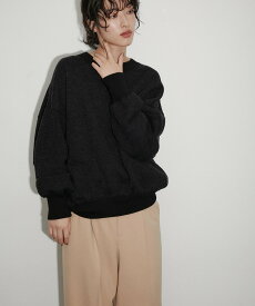 【SALE／50%OFF】ADAM ET ROPE' FEMME ＜same product＞スウェットライクガゼットニット アダムエロペ トップス ニット ブラック グレー【送料無料】