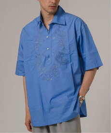 EDIFICE india made ポプリン スキッパーシャツ エディフィス トップス シャツ・ブラウス ブルー ブラック ホワイト【送料無料】