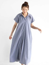 【SALE／42%OFF】Vin サッカーストライプスキッパーワンピース ヴァン ワンピース・ドレス シャツワンピース ネイビー ホワイト ベージュ【送料無料】