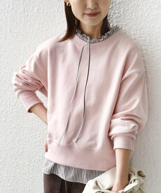 SHIPS WOMEN 《一部追加予約》【WEB限定】＜手洗い可能＞ブラウス コンビ スウェット プルオーバー シップス トップス スウェット・トレーナー ネイビー ピンク ホワイト【送料無料】