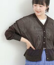 袖口ラメシアーVネックカーディガン