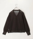 袖口ラメシアーVネックカーディガン