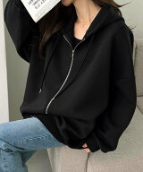 【SALE／30%OFF】GeeRA ダンボールダブルジップビッグパーカー ジーラ トップス パーカー・フーディー グ…