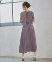 【SALE／45%OFF】DRESS+ ワンピース ドレス レース プリーツ パーティードレス 結婚式 ドレスプラス ワンピース・ドレス ドレス カーキグリーン グレー ブルー ネイビー パープル ピンク【送料無料】