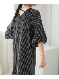 【SALE／30%OFF】Bab ストライプフレアワンピース ブージュルード ワンピース・ドレス ワンピース ブラック ベージュ ピンク【送料無料】