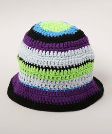 CA4LA HAND KNITTED CROCHET TULIP カシラ 帽子 ハット パープル グリーン【送料無料】
