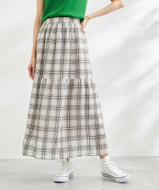 【SALE／43%OFF】ROPE' PICNIC シアーチェックスカート ロペピクニック スカート その他のスカート ブラック ブラウン ホワイト