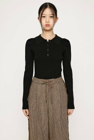 SLY COLLARED KNIT トップス スライ トップス ニット ベージュ ホワイト ブラック【送料無料】