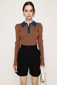 SLY COLLARED KNIT トップス スライ トップス ニット ベージュ ホワイト ブラック【送料無料】