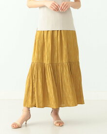 【SALE／70%OFF】BEAMS HEART BEAMS HEART / ジャカード ティアード スカート ビームス アウトレット スカート ロング・マキシスカート イエロー ベージュ