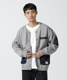 AVIREX 《WEB&DEPOT限定》TACTICAL CARDIGAN / タクティカル カーディガン アヴィレックス トップス カットソー・Tシャツ ブラック グリーン【送料無料】