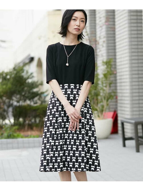 Michel Klein 洗える プリントドッキングワンピース Rakuten Fashion 楽天ファッション 旧楽天 ブランドアベニュー R