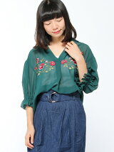 【Dukkah】(L)刺繍スキッパーシャツ