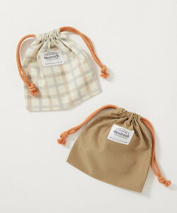 devirock 2枚セット 速乾 シワになりにくい バケット型巾着 小サイズ 巾着 25SS デビロック 財布・ポーチ・ケース ポーチ ベージュ ブルー