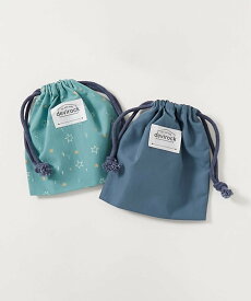devirock 2枚セット 速乾 シワになりにくい バケット型巾着 小サイズ 子供服 キッズ 26SS デビロック 財布・ポーチ・ケース ポーチ ネイビー ベージュ ブルー グリーン