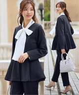 【SALE／20%OFF】GeeRA 【2点セット】ペプラムジャケットテーパードパンツセットアップスーツ ジーラ ス…