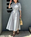 【SALE／30%OFF】NOLLEY'S sophi ウォッシャブルサッカーシャツワンピース ノーリーズ ワンピース・ドレス シャツワンピース ネイビー ブラック【送料無料】