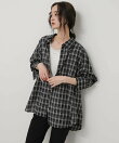 『接触冷感』UVケアチェックルーズシャツ