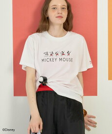 【SALE／50%OFF】Disney collection by AMERICAN HOLIC 【Mickey&Friends】ビンテージ加工アソートプリントTシャツ アメリカンホリック トップス カットソー・Tシャツ ホワイト ブルー ベージュ