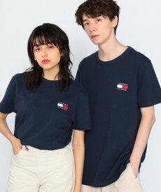 TOMMY JEANS (M)TOMMY HILFIGER(トミーヒルフィガー) ロゴワッペンTシャツ トミーヒルフィガー トップス カットソー・Tシャツ ネイビー ピンク ブラック ブルー ホワイト レッド【送料無料】