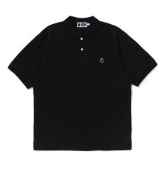 A BATHING APE ONE POINT RELAXED FIT POLO SHIRT ア ベイシング エイプ トップス ポロシャツ ブラック グリーン ホワイト【送料無料】