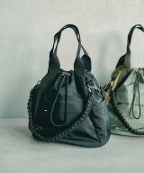 LEPSIM 【500mlペットボトルも入る】ユーティリティ巾着バッグ レプシィム バッグ ハンドバッグ ブラック…