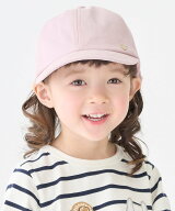 petit main 【UV加工】日よけリボンキャップ ナルミヤオンライン 帽子 キャップ ブルー ホワイト ピンク …
