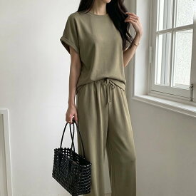 【SALE／24%OFF】COCOMOMO 【上下セット】 カジュアル セットアップ スウェット ポンチ トップス パンツ ココモモ トップス スウェット・トレーナー ブラック ベージュ ネイビー カーキグリーン【送料無料】