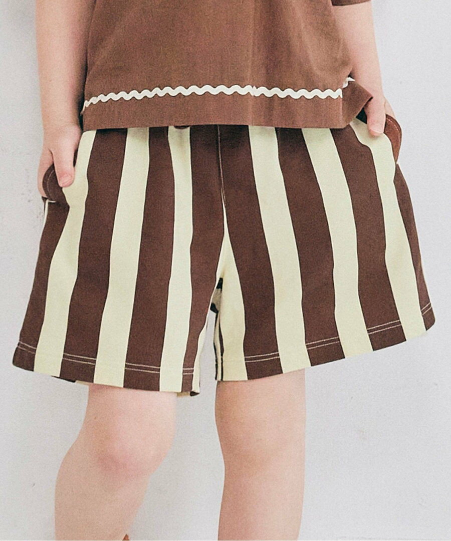 【SALE/20%OFF】p.premier イロチ買いしたい総柄イージーハーフパンツ エフオーオンラインストア パンツ その他のパンツ ブラウン カーキグリーン グレー ベージュ レッド - メイン画像 1