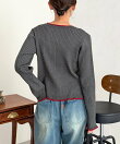 ステッチリブニットカーディガン