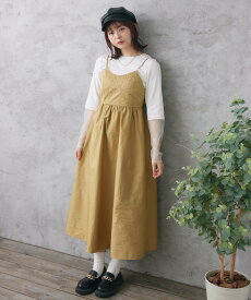 【SALE／30%OFF】RETRO GIRL ステッチキャミOP レトロガール ワンピース・ドレス その他のワンピース・ドレス イエロー ブラック ベージュ