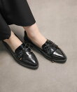【shoes365】ポインテッド トゥ厚底キルトローファー