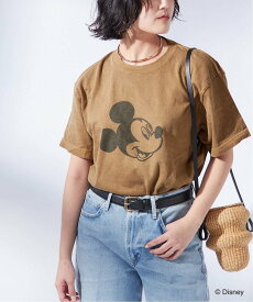 JOURNAL STANDARD L'ESSAGE 《追加》【MICKEY】ピグメントTシャツ ジャーナルスタンダード レサージュ トップス カットソー・Tシャツ ブラウン ホワイト グレー【送料無料】
