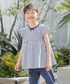 【SALE／20%OFF】組曲 KIDS 【UVケア】【150-160cm】マリンボーダー チュニック クミキョク トップス カットソー・Tシャツ ブルー ピンク ネイビー