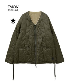 【SALE／30%OFF】CONVERSE TOKYO 【TAION】MILITARY STAR★ QUILTING & BOA REVERSIBLE JACKET(UNISEX) コンバーストウキョウ ジャケット・アウター ダウンジャケット・ダウンベスト グリーン ブラック ベージュ【送料無料】