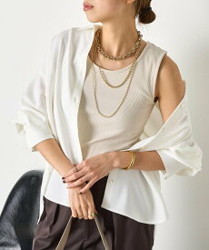 Jena espace merveilleux 【シャツのインナーに最適◎】リブタンクトップ ジェナエスパスメルヴェイユ トップス ノースリーブ・タンクトップ ベージュ ホワイト グレー【送料無料】