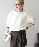 AMERICAN HOLIC 配色レイヤードスウェット アメリカンホリック トップス スウェット・トレーナー ホワイ…