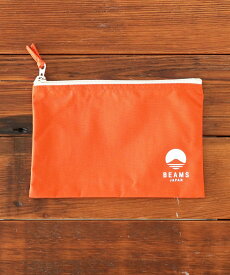 BEAMS JAPAN BEAMS JAPAN / ロゴ フラットポーチ L ビームス ジャパン 財布・ポーチ・ケース その他の財布・ポーチ・ケース ブラック オレンジ