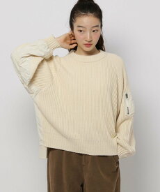 【SALE／40%OFF】niko and ... MA-1ディテールニットプルオーバー ニコアンド トップス ニット レッド ブラック ホワイト【送料無料】