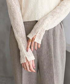 GLOBAL WORK 【玉井詩織さん着用】ラッセルレース袖ボタンプルオーバー/1054145 グローバルワーク トップス カットソー・Tシャツ ブラック ホワイト