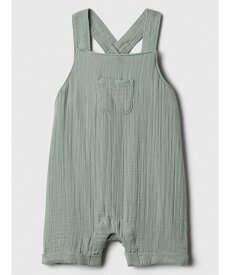 【SALE／57%OFF】GAP (K)ガーゼ オーバーオール (ベビー) ギャップ オールインワン・オーバーオール オーバーオール・サロペット グリーン