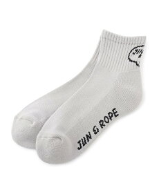 JUN&ROPE' 吹き出しロゴ ショートソックス ジュンアンドロペ 靴下・レッグウェア 靴下 ブラック グレー ホワイト