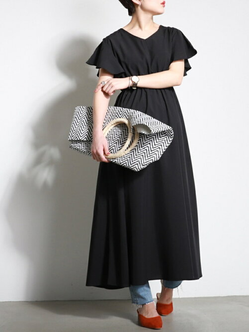 Coca Vネック袖フレアワンピース Rakuten Fashion 楽天ファッション 旧楽天ブランドアベニュー Av6932