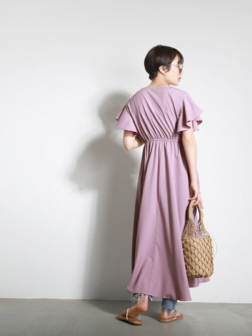 Coca Vネック袖フレアワンピース Rakuten Fashion 楽天ファッション 旧楽天ブランドアベニュー Av6932