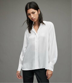 【SALE／40%OFF】ALLSAINTS Oana Silk Blend Shirt オールセインツ トップス シャツ・ブラウス ブラック ホワイト【送料無料】