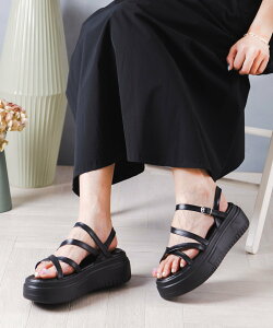 attagirl 厚底ナローストラップサンダル アタガール シューズ・靴 サンダル ホワイト ピンク