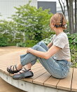 厚底ナローストラップサンダル