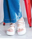 厚底ナローストラップサンダル