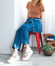 厚底ナローストラップサンダル