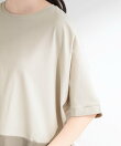 【洗濯機可/体型カバー】インせず着られる 裾配色 ゆったりバルーントップス